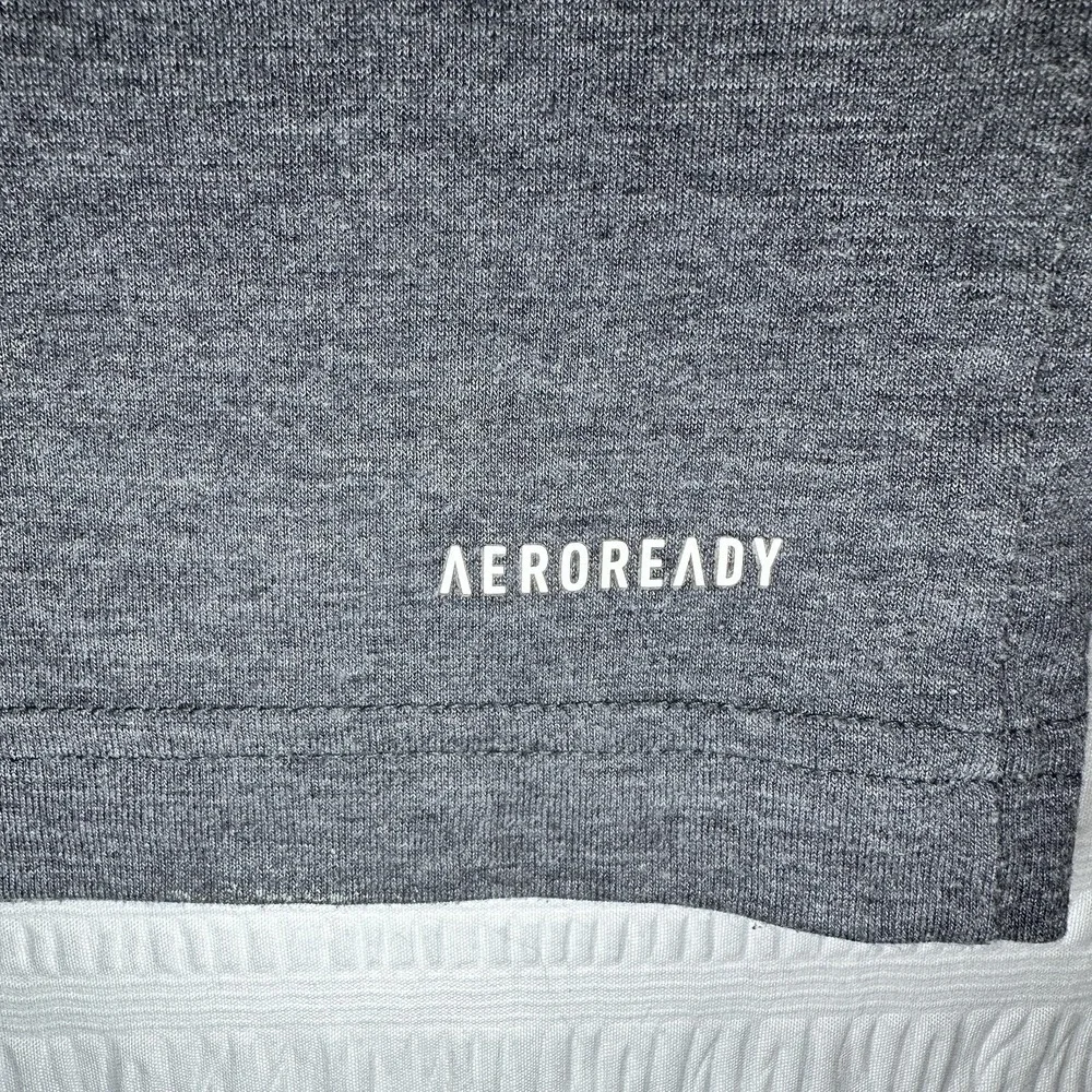 Adidas Men's Basic Tee - Primegreen Aeroready Charcoal Dark Gray XL - Picture 6 of 8